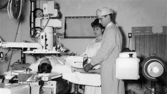 Giancarlo Rastelli all'ospedale di Parma nel 1958