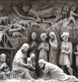 Elia e Giovanni Gagini, "Adorazione dei magi", 1457. Via degli Orefici, Genova, l'immagine del Volantone di Natale di CL