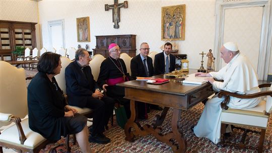 L'udienza con Papa Francesco (© Vatican Media)